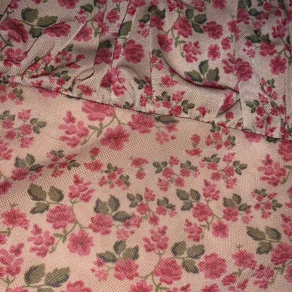 🎊 URBAN OUTFITTERS 🎊 Rose Mesh Bardot Top - Picture 3 of 4